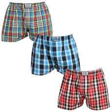  3PACK agyméretű tarka férfi klasszikus boxeralsó Styx klasszikus gumi (3E103436) 4XL