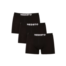 3PACK fekete Nedeto férfi boxeralsó (3NDTB001-brand) XL férfi alsó