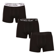  3PACK fekete Pietro Filipi férfi boxeralsó (3BCL004) XL