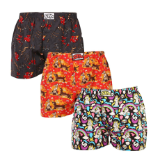  3PACK férfi bő szárú boxeralsók Styx art klasszikus gumipánt többszínű (3A11824) XXL