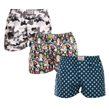 3PACK férfi bő szárú boxeralsók Styx art klasszikus gumipánt többszínű (3A11871) M férfi alsó