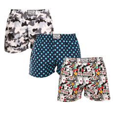  3PACK férfi bő szárú boxeralsók Styx art klasszikus gumipánt többszínű (3A14731) XL
