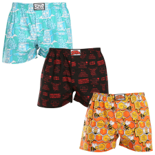  3PACK férfi bő szárú boxeralsók Styx art klasszikus gumipánt többszínű (3A16477) M férfi alsó