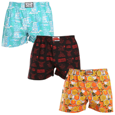 3PACK férfi bő szárú boxeralsók Styx art klasszikus gumipánt többszínű (3A16477) XXL férfi alsó