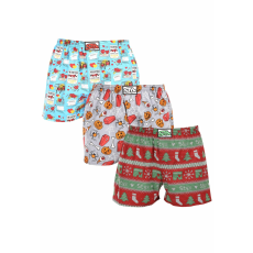  3PACK férfi bő szárú boxeralsók Styx art klasszikus gumipánt többszínű (3A16826) M