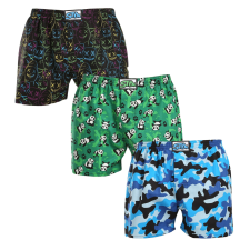 3PACK férfi bő szárú boxeralsók Styx art klasszikus gumipánt többszínű (3A18023) M férfi alsó