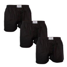  3PACK férfi bő szárú boxeralsók Styx klasszikus gumipánt fekete (3A0960) S
