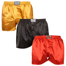 3PACK férfi bő szárú boxeralsók Styx klasszikus gumipánt szatén többszínben (3C06350) XL férfi alsó