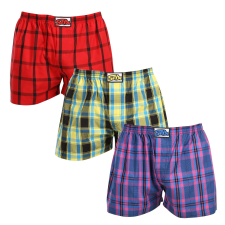 3PACK férfi bő szárú boxeralsók Styx klasszikus gumipánt többszínű (3A103123) M férfi alsó