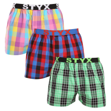  3PACK férfi bő szárú boxeralsók Styx sportos gumipánt többszínű (3B102729) L férfi alsó