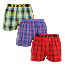 3PACK férfi bő szárú boxeralsók Styx sportos gumipánt többszínű (3B103133) XL férfi alsó