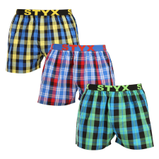 3PACK férfi bő szárú boxeralsók Styx sportos gumipánt többszínű (3B103739) XL férfi alsó