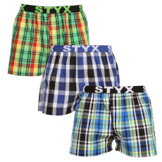  3PACK férfi bő szárú boxeralsók Styx sportos gumipánt többszínű (3B11789) M