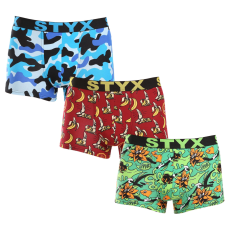  3PACK Férfi boxeralsó Styx art sportos gumipánt készült nagyméretű sportgumi (3R13970) 3XL