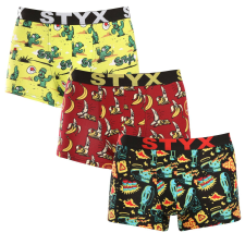3PACK férfi boxeralsó Styx art sportos gumipánt többszínben (3G13198) XL férfi alsó