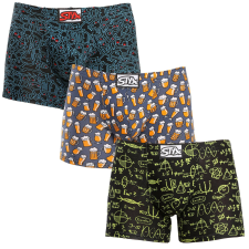 3PACK férfi boxeralsó Styx hosszú art klasszikus gumipánt többszínű (3F12672) L férfi alsó