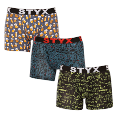  3PACK férfi boxeralsó Styx hosszú art sportos gumipánt többszínben (3U12672/2) M