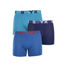  3PACK férfi boxeralsó Styx hosszú sportos gumipánt kék (U9676869) M
