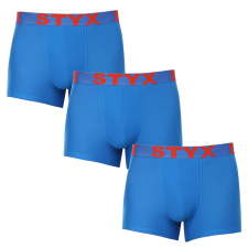 3PACK Férfi boxeralsó Styx sportos gumipánt kék (3G1167) L férfi alsó