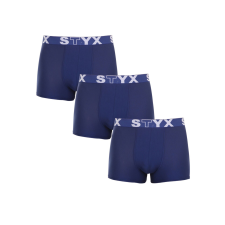 3PACK férfi boxeralsó Styx sportos gumipánt sötétkék (3G968) XL férfi alsó