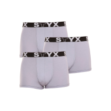  3PACK férfi boxeralsó Styx sportos gumipánt szürke szürke (G10676767) L