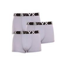  3PACK férfi boxeralsó Styx sportos gumipánt szürke szürke (G10676767) M férfi alsó