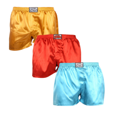 3PACK férfi klasszikus boxeralsó Styx klasszikus gumi satin multicolour (3C06357) L férfi alsó