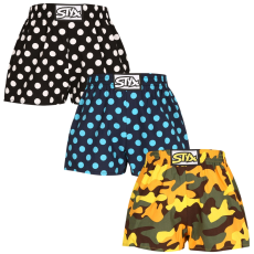  3PACK gyermek bő szárú boxeralsók Styx art klasszikus gumipánt többszínű (3J15901) 12-14 éves
