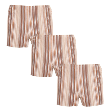  3PACK Klasszikus férfi bő szárú boxeralsók Foltýn barna csíkokkal (3xK53) S férfi alsó