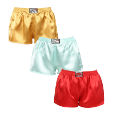 3PACK női bő szárú boxeralsók Styx klasszikus gumipánt szatén többszínben (3L06352) M női rövidnadrág