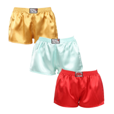  3PACK női bő szárú boxeralsók Styx klasszikus gumipánt szatén többszínben (3L06352) XL