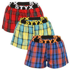 3PACK női bő szárú boxeralsók Styx sportos gumipánt többszínű (3T10236) M női alsó