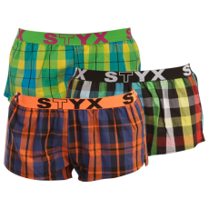  3PACK női bő szárú boxeralsók Styx sportos gumipánt többszínű (T8132628) S