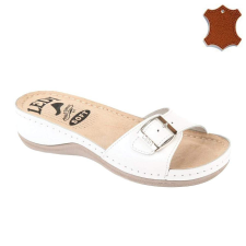  407-18 fehér női bőr papucs 1csatos  36-41 gyógypapucs