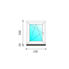  40×50 Bukó-nyíló műanyag ablak nyílászáró