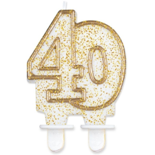 40 ÉVSZÁMOS GLITTERES GYERTYA TORTÁRA gyertya