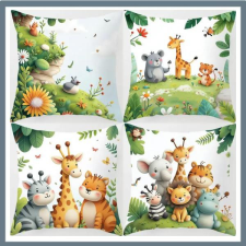  4 darab Aranyos Dzsungel Állat Mintás Díszpárnahuzat JN787245 lakástextília