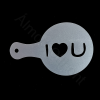  4 darabos cappuccino sablon, kávédíszítő sablon – I love you