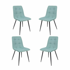  4 darabos Kamil étkezőszék szett menta zöld szövet - fekete láb bútor