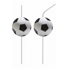 4 darabos papír szívószál - Focis - Soccer Field party kellék