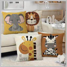 4 darabos rajzfilm állatos díszpárnahuzat gyerekeknek 40 x 40 cm LY419472 lakástextília