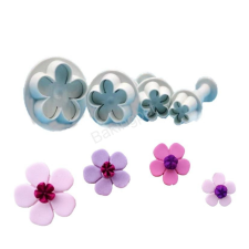  4 darabos rugós fondant kiszúró forma-5 szirom virág sütés és főzés