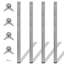  4 db állítható magasságú csiszolt nikkel asztalláb 1100 mm bútor
