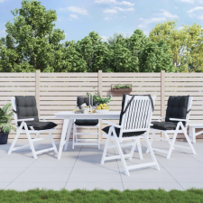  4 db antracitszürke oxford szövet alacsony háttámlájú székpárna lakástextília