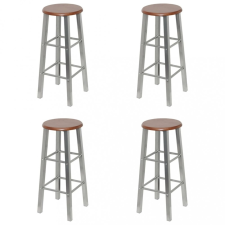  4 db ezüst és barna MDF bárszék bútor