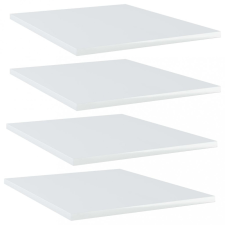  4 db magasfényű fehér forgácslap könyvespolc 40 x 50 x 1,5 cm bútor