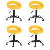  4 db mustársárga bársony forgó étkezőszék