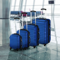  4 db-os merev falú bőrönd szett kék