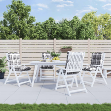  4 db szürke kockás oxford szövet alacsony háttámlájú székpárna lakástextília