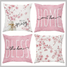  4 db tavaszi mintás díszpárnahuzat 45 x 45 cm cipzáras PN1173418-2 lakástextília